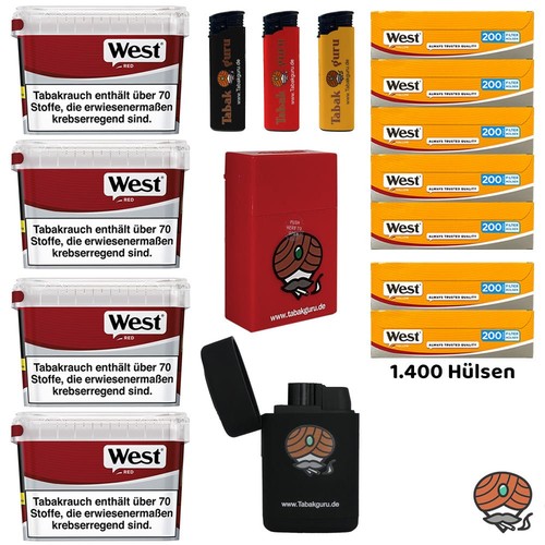 West red volumentabak box - red, 4x